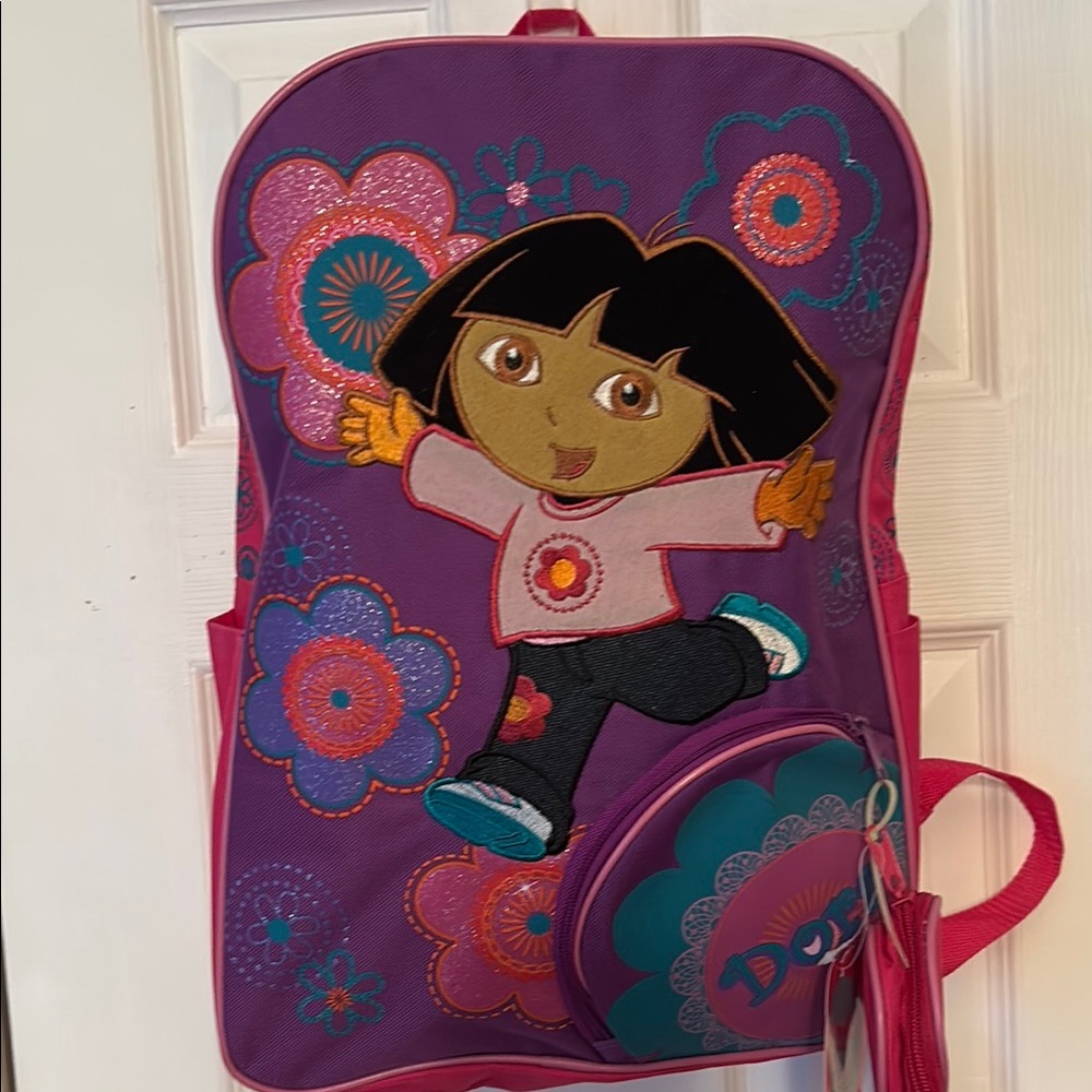 Backpack & coin purse Dora the Explorer padded adjustable straps GDC 15.5”x11.5”